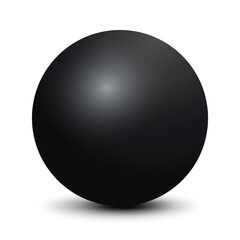 Black ball, realistic black sphere, matte black round globe