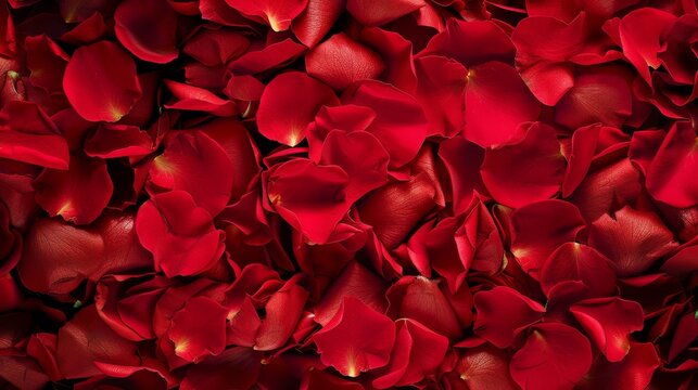 Velvety red rose petals, soft and romantic