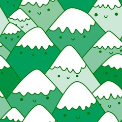 Cartoon mountain seamless vocational pattern for wrapping paper and fabrics and linens and kids clothes print