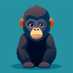 Baby Gorilla Vector Illustration 