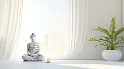 Tuinposter tranquil white zen background © vectorwin