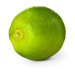 Fresh green ripe lime isolated on white