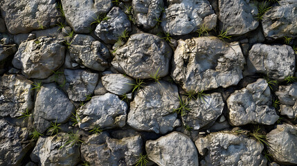Rock Wall With Grass on Top