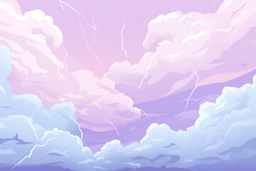 Dramatic beauty of stormy sky in soft pastel colors