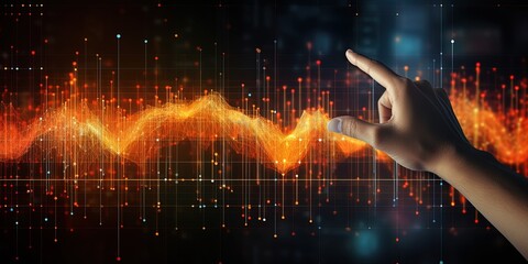 New age of data visualization. Data science and visual management design concept. Abstract background.