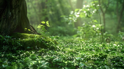 Verdant Forest With Abundant Trees