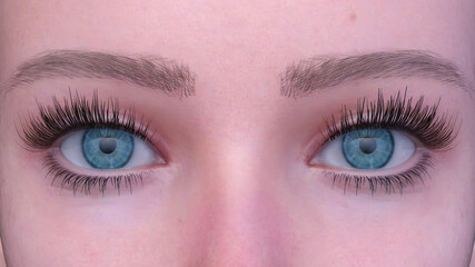 Obraz premium 女性の顔アップ 3DCGレンダリング