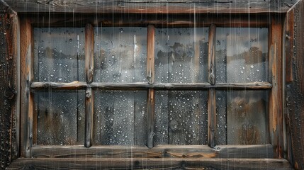 architecture wood frame window rain
