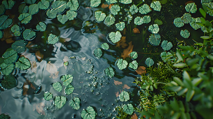 A Pond Teeming With Water Lilies