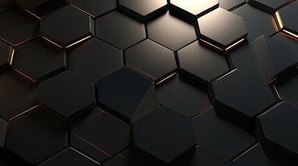 geometric black hexagon background - obrazy, fototapety, plakaty