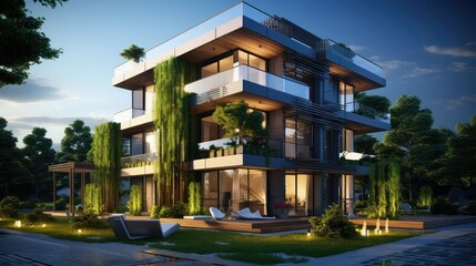 Obraz premium modern home apartment building