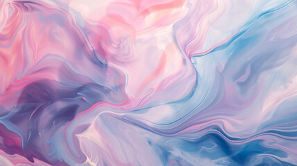 A mesmerizing blend of soothing pastels forming dynamic patterns against a fluid background with gentle waves - obrazy, fototapety, plakaty