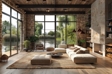 Stylish modern farmhouse living room decor