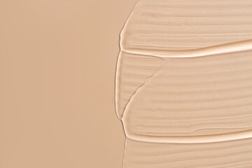 Smooth Foundation Swatches and Serum on Nude Background