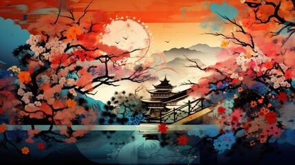 minimalist abstract japanese background