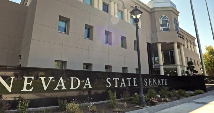 Historic State Senate Government Office Building on Carson Street in Carson City, Nevada.  It is the capital of the U.S. state of Nevada