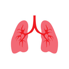 Human lung vector image template icon