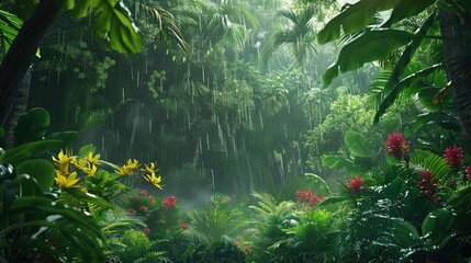 Fototapeta na wymiar endangered rain forest hawaii