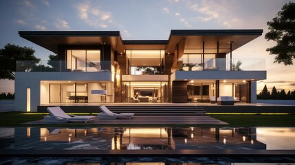 Obraz premium design property mansion building