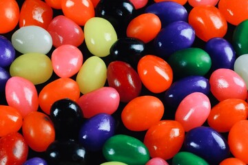 Fototapeta na wymiar Bright colored jellybean candy