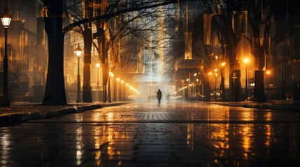 silhouette shadow blurred lights