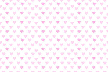 Seamless pattern with cute little pink hearts on white isolated background