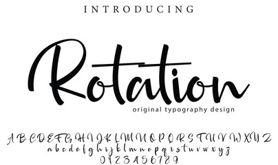 Rotation Font Stylish brush painted an uppercase vector letters, alphabet, typeface