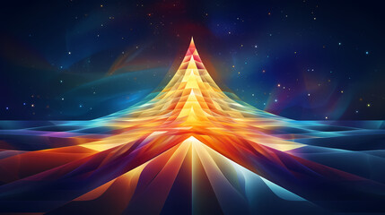Fototapeta na wymiar Colored glass triangular prism
