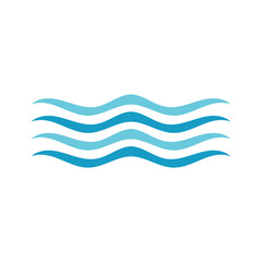 Water wave icon vector template logo - obrazy, fototapety, plakaty