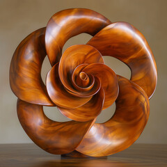 wooden rose. Generative AI