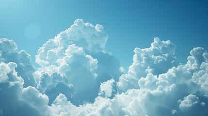 Fototapeta na wymiar Big Fluffy White Clouds and Blue Sky