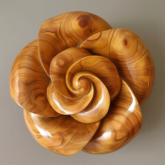wooden rose. Generative AI
