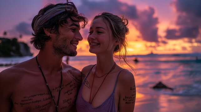 Joyful moments of love and laughter captured in golden sunset light