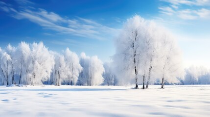 frost winter blue background