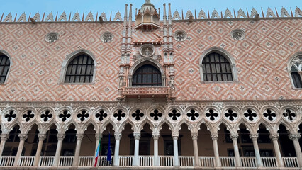 Medieval houses, narrow canals, bridges, gondolas in Venice, Italy, February 10, 2024. High quality 4k footage