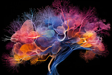 Colorful Digital Art of a Human Brain Network
