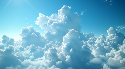 Big Fluffy White Clouds and Blue Sky