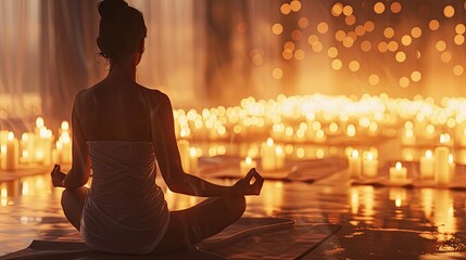 relaxation candle yoga