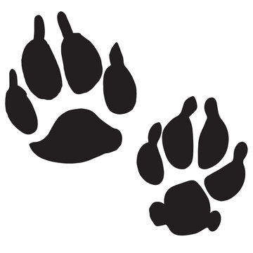 Vector animal paw print stamp: dog or wolf pawprint
