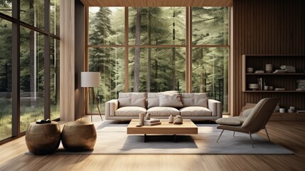 modern wooden interior room