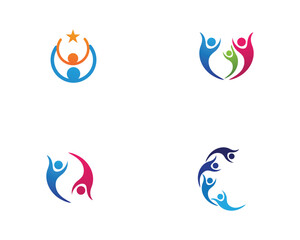 Fototapeta na wymiar Adoption and community care Logo template vector