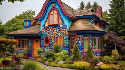 Naklejka premium mansion house cottage building