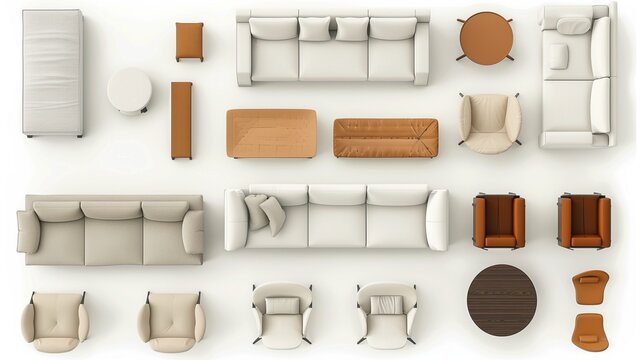 sofa furniture on top view for architecture use. florplan concept