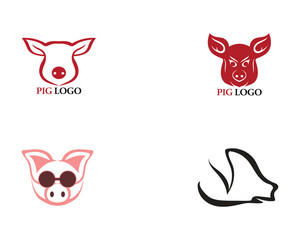 Pig head logo animal
