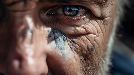 Close-up of the face of a volunteer participating in the rehabilitation of disabled veterans