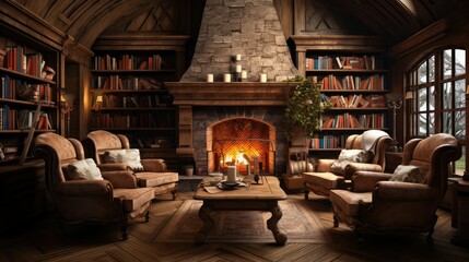 modern wooden interior room