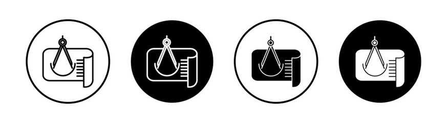 Construction plan flat line icon set. Construction plan Thin line illustration vector