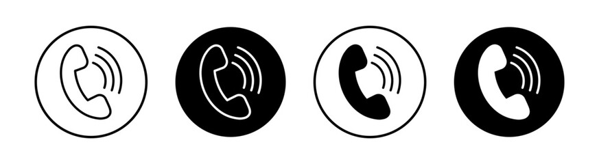Telephone flat line icon set. Telephone Thin line illustration vector
