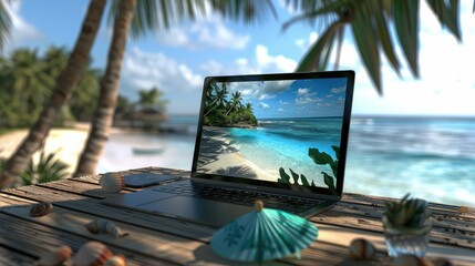 travel laptop vacation