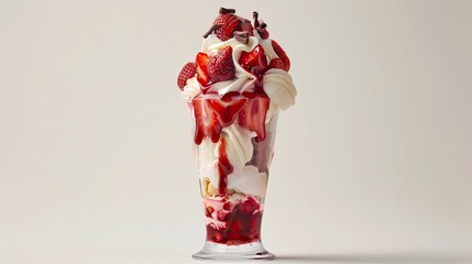 ice strawberry sundae